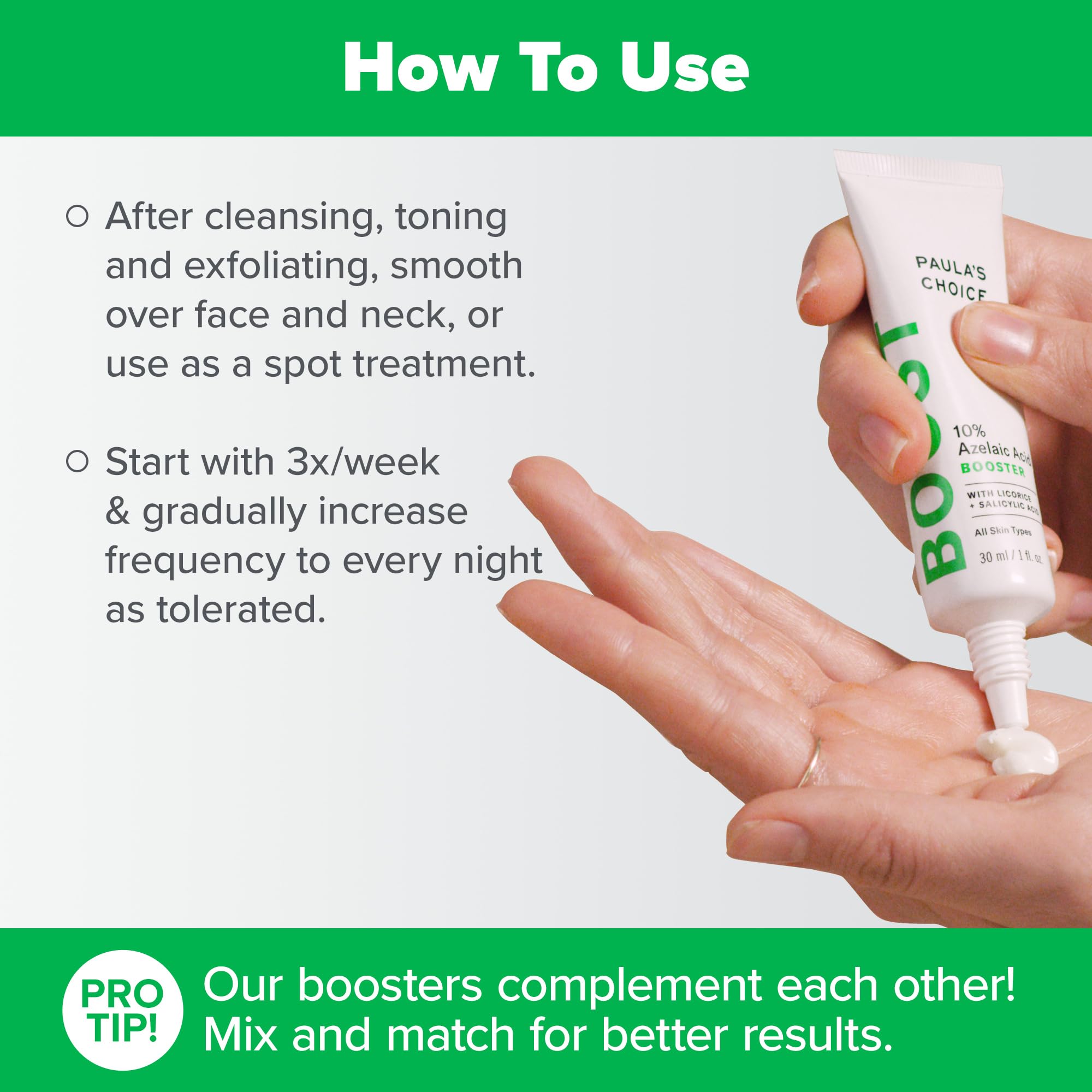 Paula's Choice BOOST 10% Azelaic Acid Booster Cream Gel, Licorice Extract & Salicylic Acid, Oil-Free Skin Brightening Serum, 1 Ounce